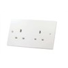 2 GANG UNSWITCHED 13A SOCKET WHITE PLASTIC LG9142