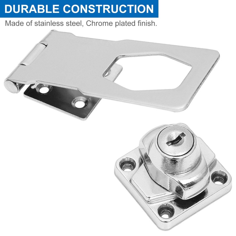 4 Pack Keyed Hasp Latch Lock 4 x 1-5/8 inch