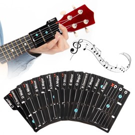 Guitars Akkord-Lernkarten passend für alle Gitarren, Fantastische Karten zum schnellen Mastering von Gitarrenakkorden, einschließlich 15 Grundakkorden, tragbares Gitarren-Starterset