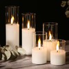 Girimax Slim Clear Glass Flameless Candles with Remote, Flickering Battery