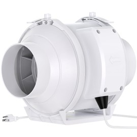 Tesansi 4 Inch Inline Duct Fan with EC Motor - High Performance 185 CFM Inline Booster Duct Ventilation Exhaust Fan for Bathrooms, Kitchens & Grow Tent Hydroponics, 3D Printer