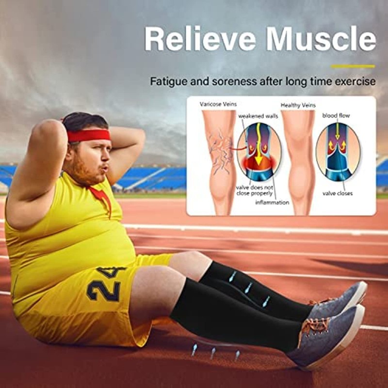 Cheeroyal 2 Pair Plus Size Compression Socks for Women Men