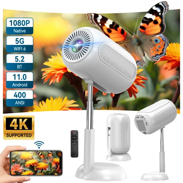 Unbranded 4K LED Projector WiFi Bluetooth 400ANSI Native 1080P Smart