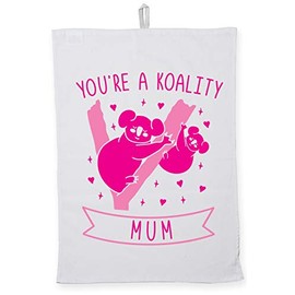 Hippowarehouse You're a koality mum koala pink Tea Towel Eco Printed Dish Cloth Kitchen accessory 50cmx70cm 100% Cotton
