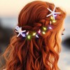 CAKURE Light Up Starfish Hair Clips Led Conch Headpiece Mermaid