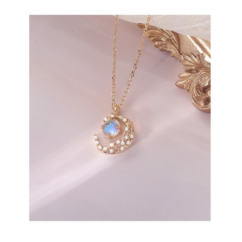 Moonstone Earrings, Women's, Birthstone Stud, Single Grain, Metal Allergy, 925
