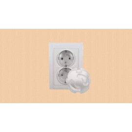 Meloplam - Socket Fuse - Child Lock - Socket Cover - Pack of 10 - White, Transparent, Black-Brown - Made in EU (Transparent)