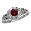 Silvershake Created Red Ruby White Gold Plated 925 Sterling Silver