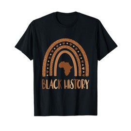 Black History Month Melanated Melanin Rainbow Leopard Print T-Shirt