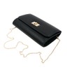 Premium Solid Color PU Leather Clutch Bag Handbag, Black