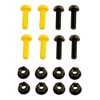 BEK-FIX Yellow & Black Plastic Number Plate Screws Nuts Bolts