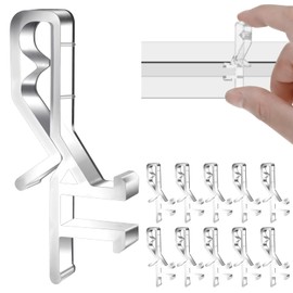 Ptwola 10pcs Valance Clips 1-7/8 Inches Window Blinds Hide Clip Clear Plastic Hide Retainer Holder for Valance Replacement Clips Window Wood Blind Clips Blind Channel Cover Clips