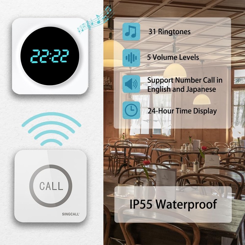 SINGCALL Restaurant Pager System Waiter Calling System Pagers and Beepers