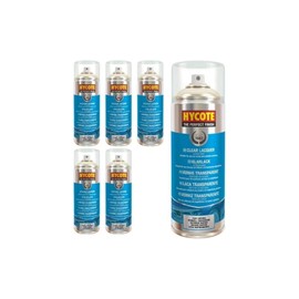 Hycote Clear Lacquer Spray Paint 400ml Pack of 6 – High Gloss Protective Finish – Durable UV Resistant – Quick Drying Acrylic – For Metal, Plastic, Automotive Surfaces