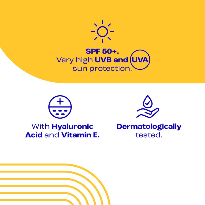 E45 SPF50+ Sensitive Sun Cream for Face with Hyaluronic Acid