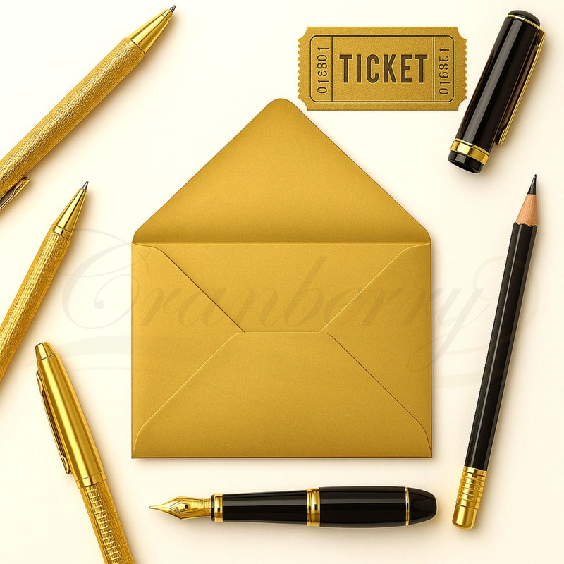Cranberry C5 Gold Envelopes 162x229mm, 10 Pack