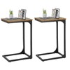 FDW C-Shaped End Table Wooden Top Side Table Adjustable Feet