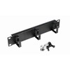 Equip 10 Inch Cable Grommet with Ring Insert, 1U Black