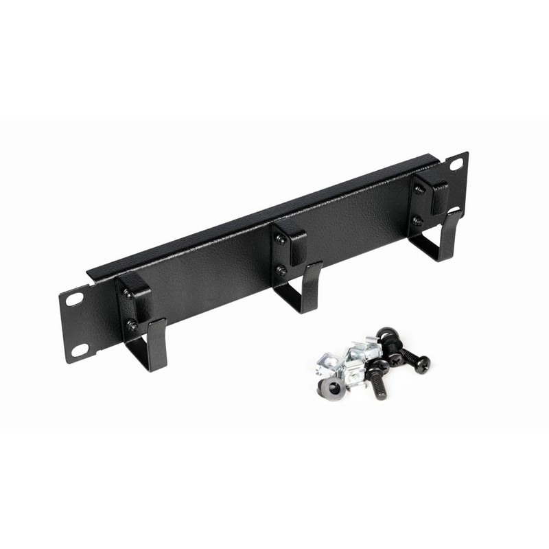 Equip 10 Inch Cable Grommet with Ring Insert, 1U Black