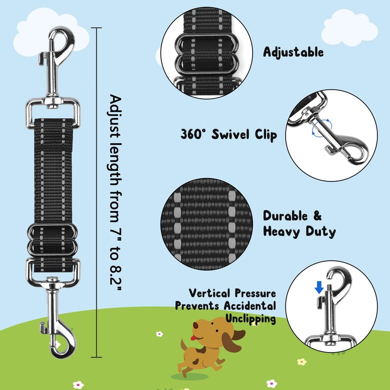 YUEPET Dog Safety Collar Clips 2 Pack Adjustable Prong Backup