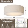 CALOKES 18-Inch Large Flush Mount Ceiling Light Fixture with Fabric