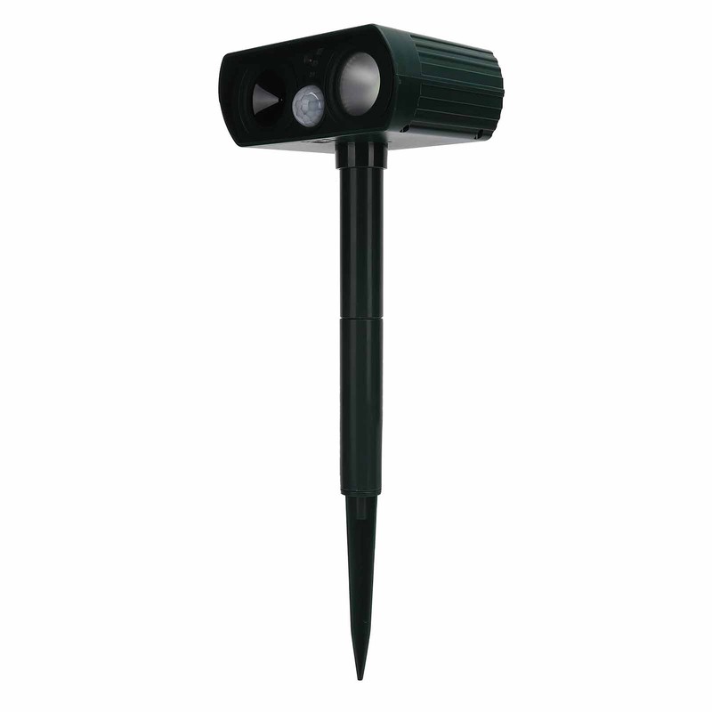 Solar Powered LED Animal Repeller Ultrasonic Waterproof Animal Repellent for