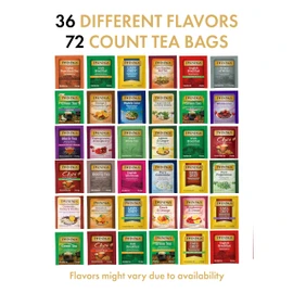 Twinings Tea Bags Sampler Assortment Variety Pack (72 Count) 36 Different Flavors Tea Lovers: Her, Him, Women, Men, Couples, Family, Friends, Coworkers