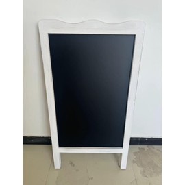 SANY DAYO HOME 37 x 20 inch Double Sided Standing Magnetic Chalk Board Sign, Wave Shaped Real Wood Frame Metal Sandwich Board with 4 Chalk Markers for Wedding, Business, Home,