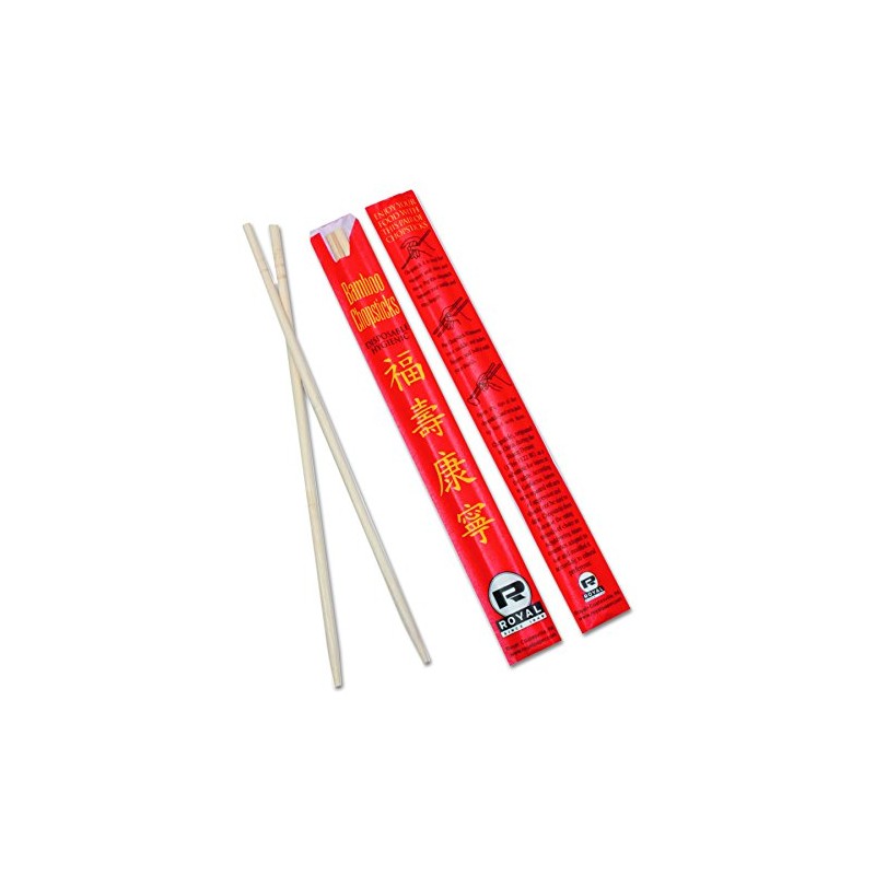 Royal Paper R809 Chopsticks, Bamboo, 9", Natural (Case of 1000)