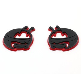 Pair New Custom BEE Head Emblems Compatible with Challenger Charger Badge Scat Pack (Black Red)