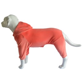 Dog Pajamas Pet Jumpsuits PJS for All Seasons, Velvet Dog Hoodies 4 Legs Four Feet Dog Onesies Stylish PJS Puppy Costume Cotton Liner Warm Pet Clothes for Small Medium Large Dogs Lobster Pink XL