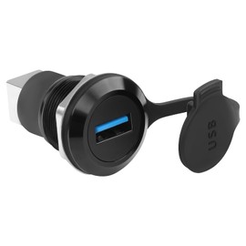 QIANRENON USB3.0 to USB3.0 Type B Threaded Fixed Connector USB3.0 A Female to USB3.0 B Female Bulkhead Mount Printer Data Adapter 5Gbps SuperSpeed USB B, Dust Cover, for Scanner External Hard Drive