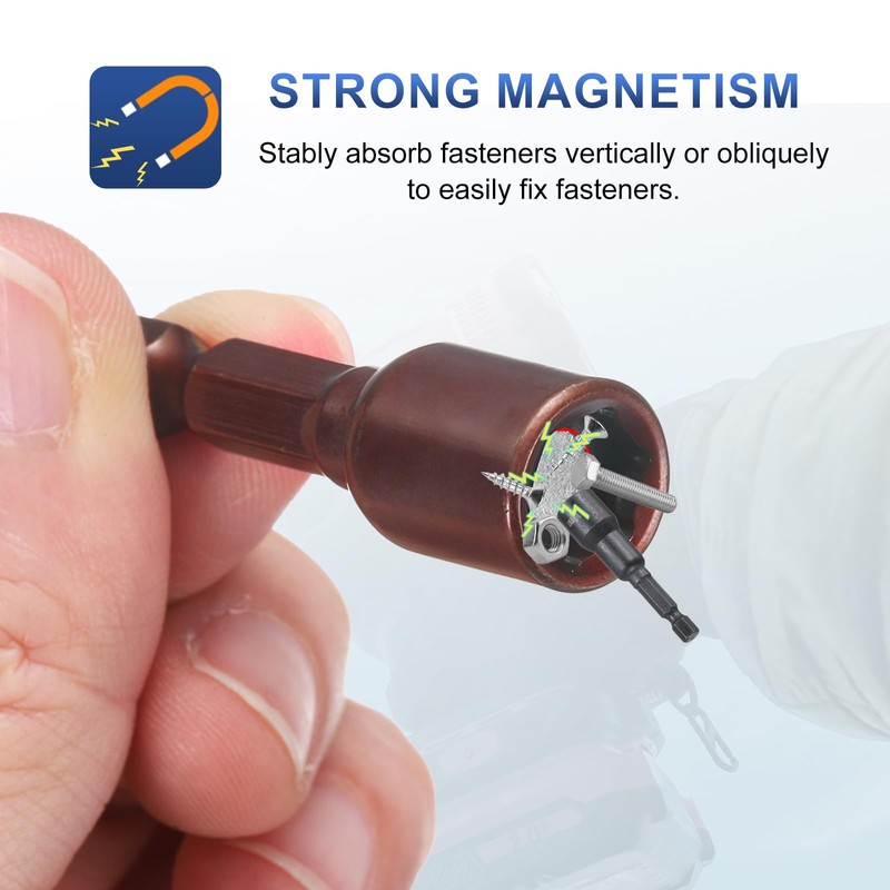 sourcing map 5pcs Magnetic Nut Driver 8mm Hex Drive Socket
