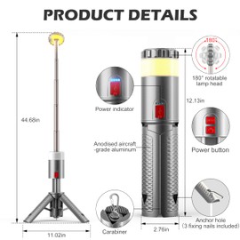 Favourlite Camping Lantern, Telescopic Camping Lantern Rechargeable with 15 Color Temperatures 10000mAh Camping Essentials with Hook Portable Waterproof Lanterns for Power Outages, Emergency, Hiking