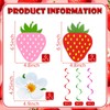 48 Pcs Strawberry Hanging Swirl Banner, Strawberry and Flower Berry