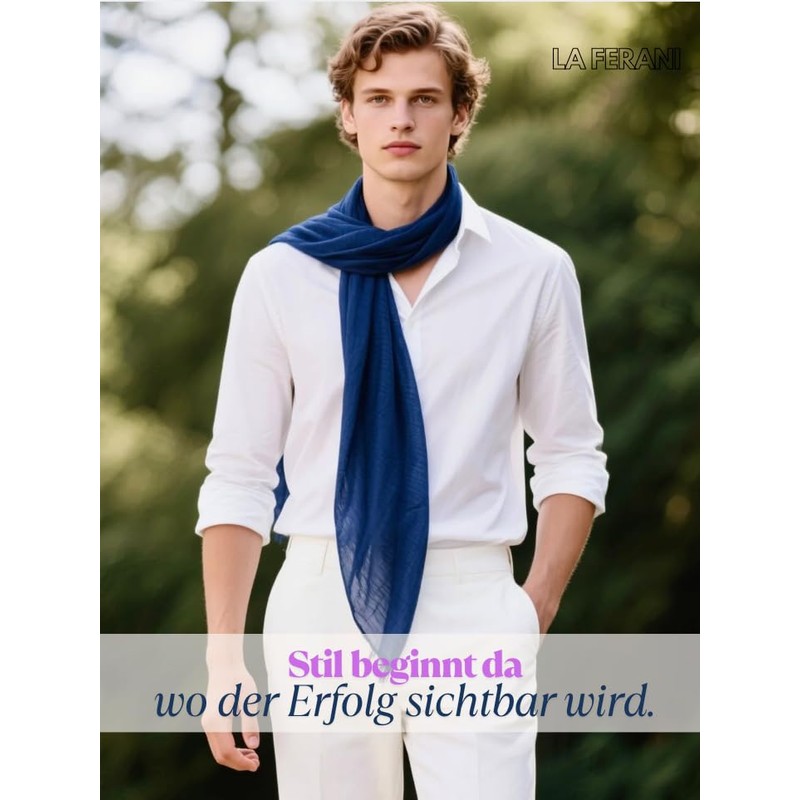 LA FERANI Men's Summer Scarf Cashmere 180 x 70 cm