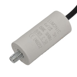 Lumonic Starting Capacitor with Cable 25 cm I 4µF 450 V I 26 x 55 mm I 4uF I Motor Capacitor with Plastic Housing I Operating Capacitor I for Pumps, Lawn