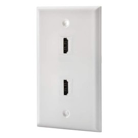 HDMI Wall Plate - 4K HDMI Keystone Female to Female Wall Plate in White (2 Port)