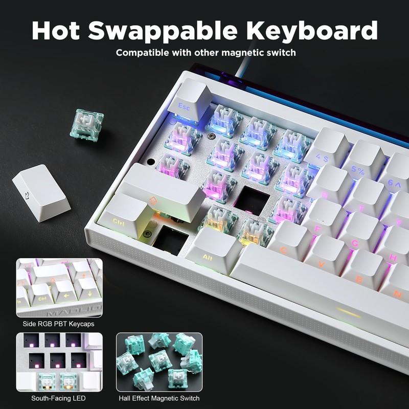 MIKIBY MAD Nano 68 Mechanical Gaming Keyboard, Hall Effect Magnetic