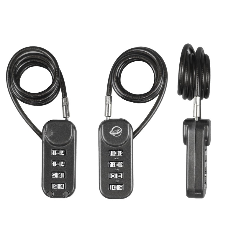 SISAV 4-Digit Combination Padlock with 24 inch(60cm) Cable Suitable for