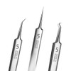 Professional Facial Blackhead Remover Tweezers,3Pcs Precision Pimple Popper Tool Kit