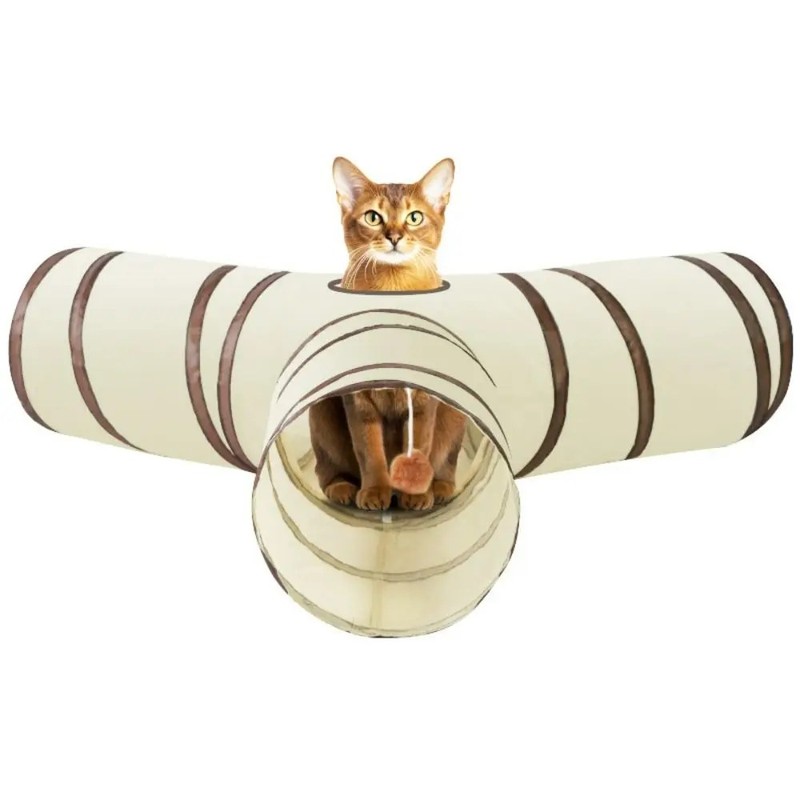 Collapsible Cat Tunnel – Fun Polyester+Steel Wire Cat Tunnel Tube,