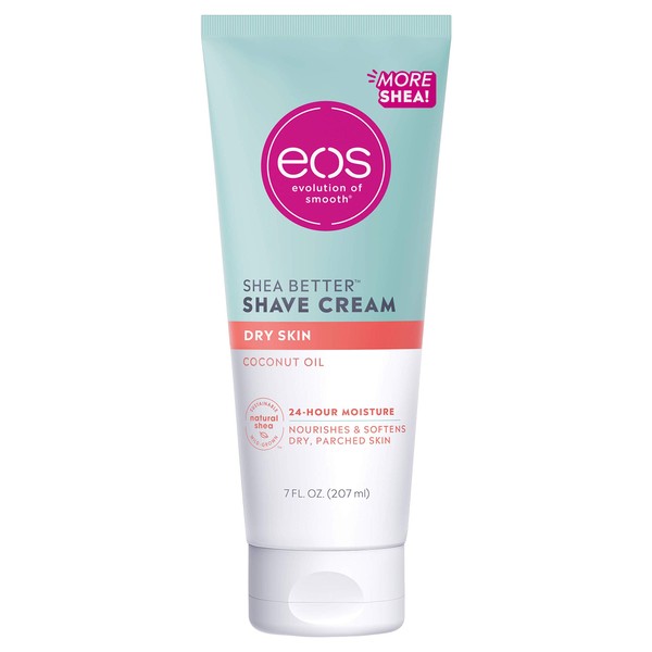 eos Shea Better Dry Skin Shaving Cream for Women | Shave Cream, Skin Care and Lotion with Coconut Oil | 24 Hour Hydration | 7 fl oz
