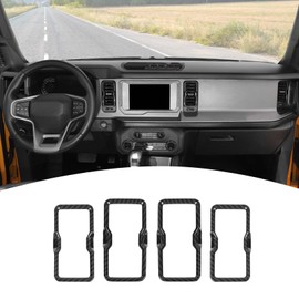 PDKLIN for Bronco Dash Air AC Vent Cover Trim Frame Compatible with Ford Bronco 2021 2022 2023 Carbon Fiber Interior Accessories 4pcs