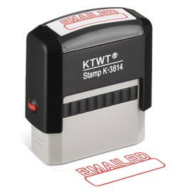 Emailed Self Inking Stamp, Refillable Stampers for Office - Business, Accounting, Bookkeeping, Coding, Legal, Notary, Work, Ordering, Inventory Stamps - Red Ink