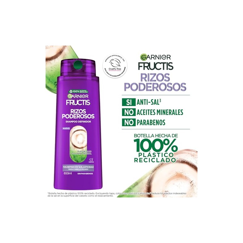 Garnier Fructis Shampoo Rizos Poderosos, 650 ml, 0.71 kilograms, 1