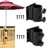 2PCS Patio Umbrella Holder, Outdoor Umbrella Base Clamp Mount Bracket