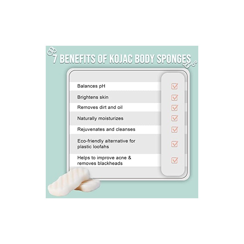Konjac Sponge - Activated Charcoal - Body Sponge, 100% Natural