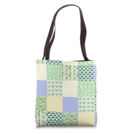 Coquette Botanic Floral Patchwork Quilt Aesthetic Soft Girl Tote Bag