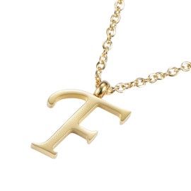 Morella Ladies' Necklace with Letter Pendant, Stainless Steel Gold, in Gift Bag., Stainless Steel